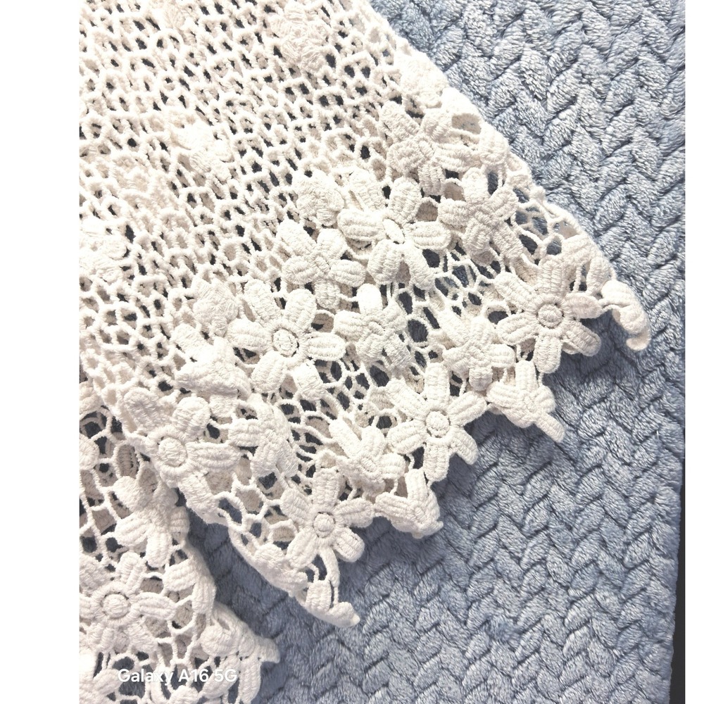 Chris McLaughlin White Floral Crochet Cardigan Sweater Plus Size 3X Cotton Boho - Picture 5 of 10